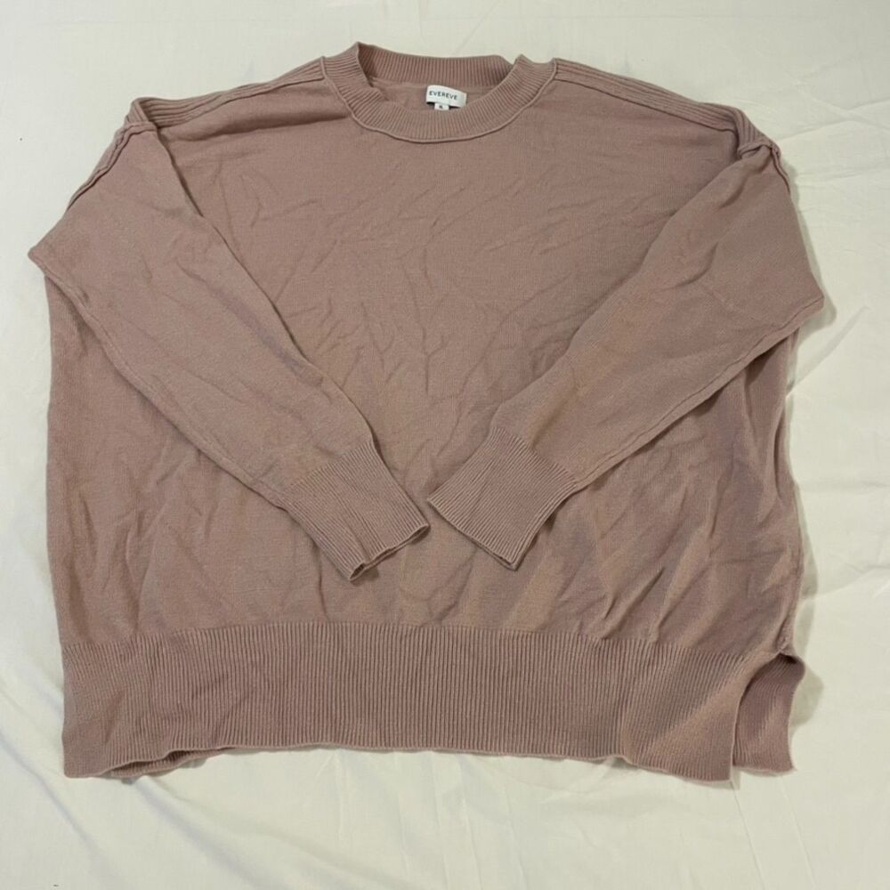 Evereve Drop Shoulder Sweater pink oversized XL
